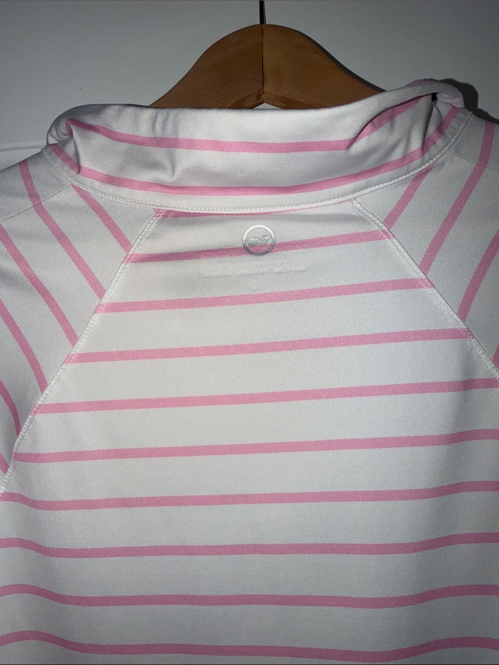Vineyard Vines White and Light Pink Striped Half-Zip Pullover - Picture 6 of 7